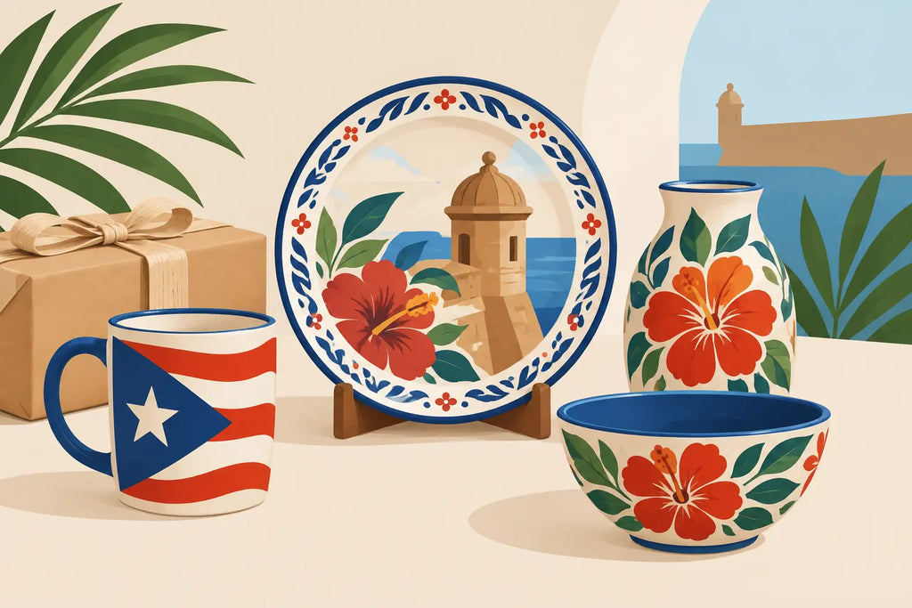 Cerámica puertorriqueña ilustrada para regalar