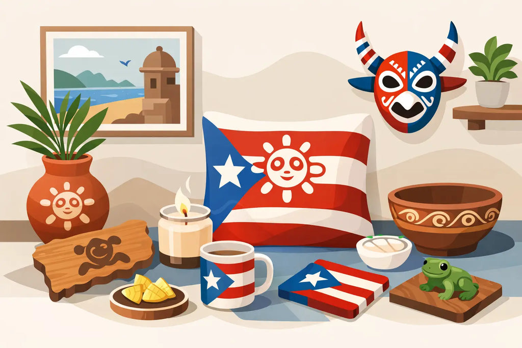 Productos de hogar con símbolos puertorriqueños