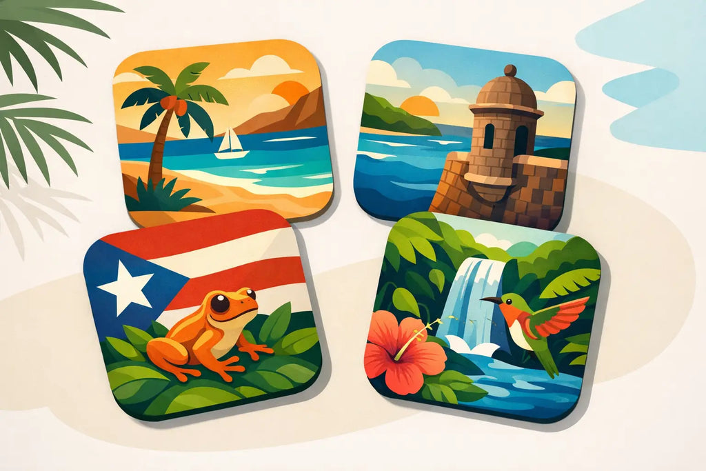 Posavasos inspirados en Puerto Rico